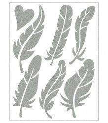 Reflexní nažehlovací motivy - peříčka